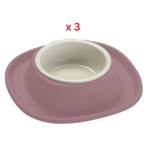 Georplast Soft Touch Plastic Single Bowl Large - Pink (Pack of 3)