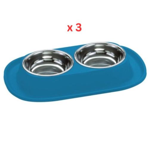 Georplast Soft Touch Stainless Steel Double Bowl - Blue (Pack of 3)