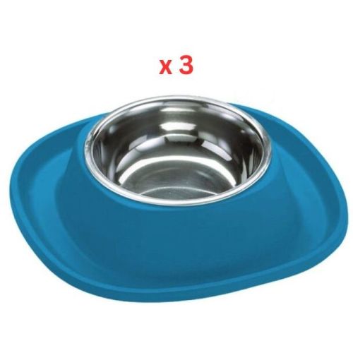 Georplast Soft Touch Stainless Steel Single Bowl Large - Blue (Pack of 3)