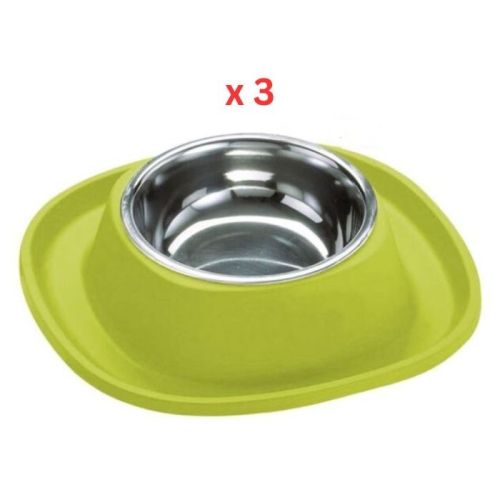 Georplast Soft Touch Stainless Steel Single Bowl Large - Limegreen (Pack of 3)