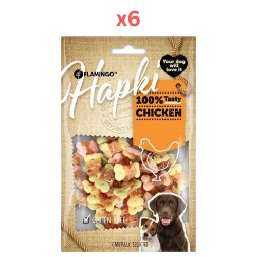 Flamingo Hapki Chicken Biscuits Dog Treats 85g (Pack of 6)