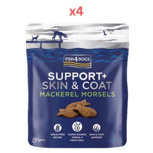 Fish4Dogs Support+ Skin & Coat Mackerel Morsels Dog Treats 225g Pack of 4