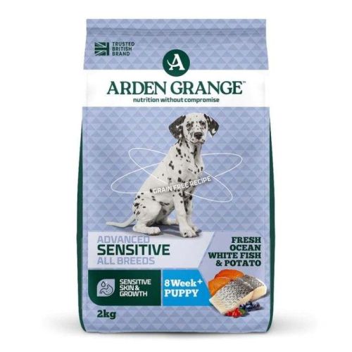 Arden Grange Advanced Sensitive All Breeds Puppy Fresh Ocean White Fish & Potato Dry Dog Food 2Kg