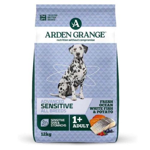 Arden Grange Advanced Sensitive All Breeds Adult Ocean White Fish & Potato Dry Dog Food 12Kg