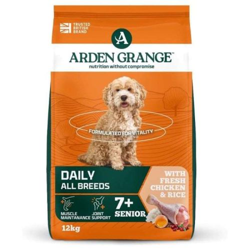 Arden Grange Daily All Breeds Senior with Fresh Chicken & Rice Dry Dog Food 12Kg