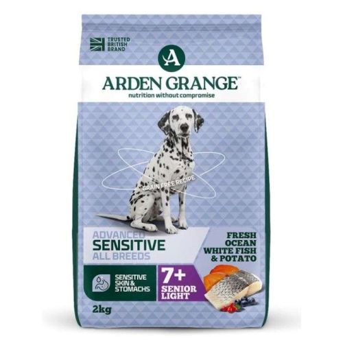 Arden Grange Advanced Sensitive All Breeds Senior Light Fresh Ocean White Fish & Potato Dry Dog Food 2Kg