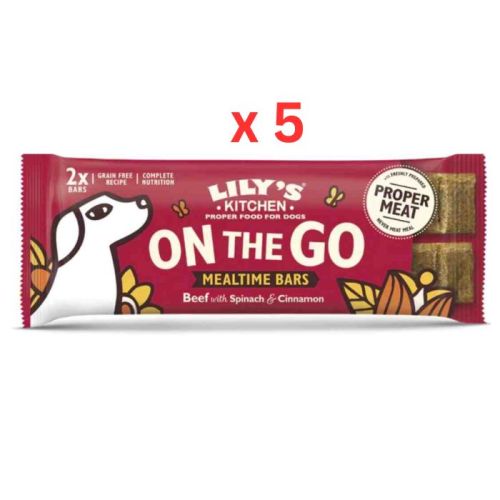 Lily's Kitchen Beef On The Go Bars For Dogs 40G (Pack Of 5)
