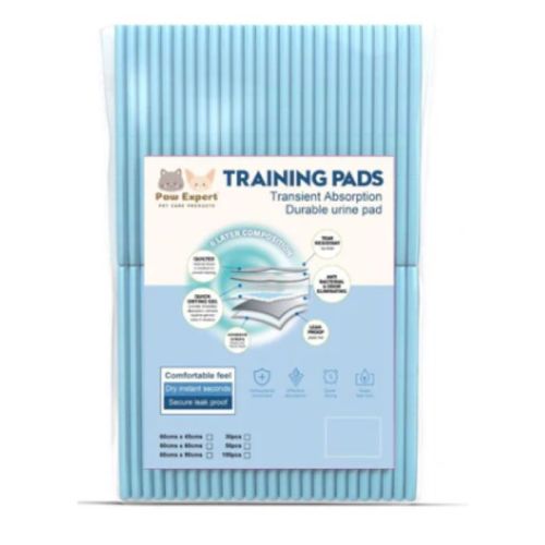 Paw Expert Economical Training Pee Pads For Dogs & Cats With Adhesive Strips 100Pcs