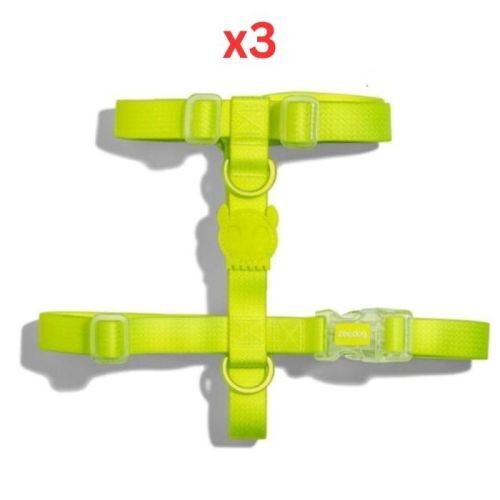 Zee Dog Neopro Lime H-Harness Large (Pack Of 3)