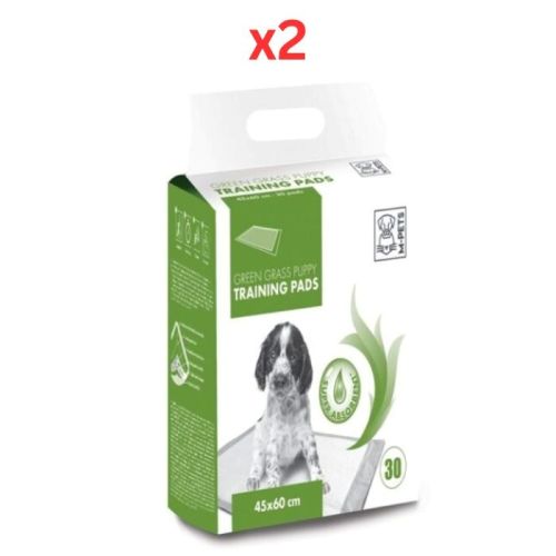 M-Pets Green Grass Training Pads 45X60cm 30 Pack (Pack of 2)