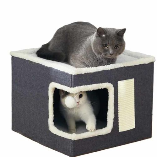 Pets Club Cat Scracher With House -Grey