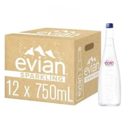 Evian Sparkling Natural Mineral Water 750mlX12 Carton