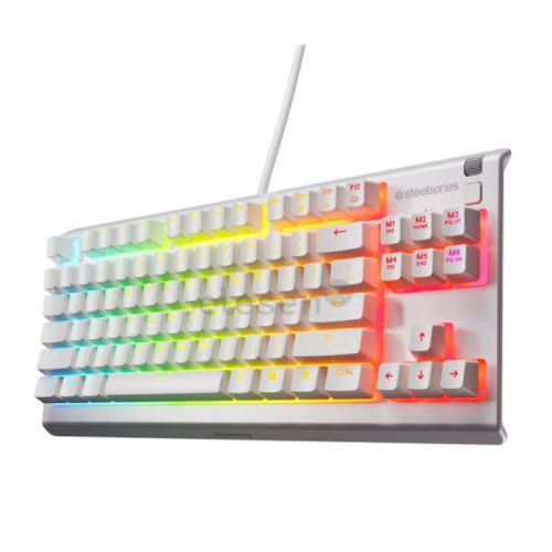 SteelSeries Apex 3 TKL Wired Membrane Gaming Keyboard, English (US), White - 64819