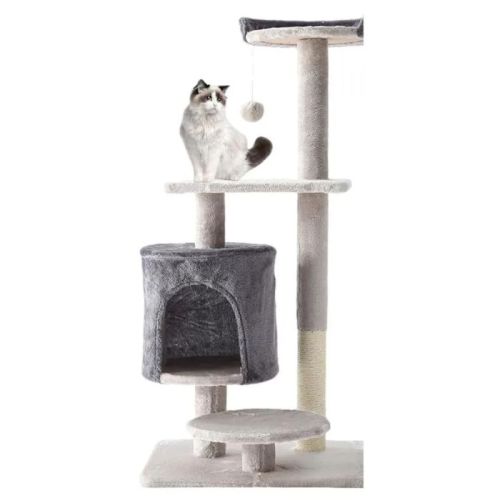 Cozy Paws Cat Tower Grey - 50X40X110
