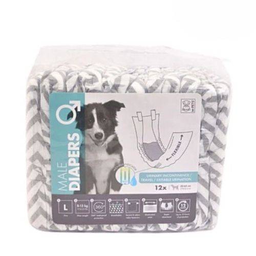M-Pets Male Dog Diapers L 12 Pack