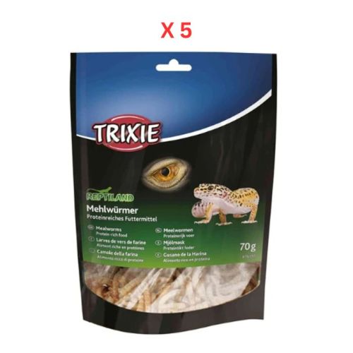 Trixie Dried Mealworms For Reptiles 70g (Pack Of 5)