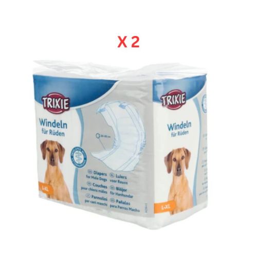 Trixie Diapers for Male Dogs 12pcs M-L (Pack of 2)