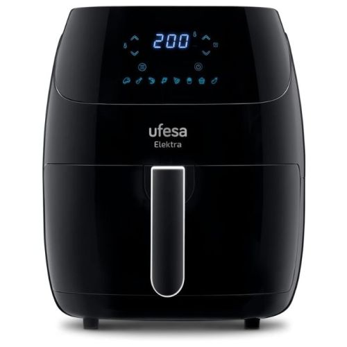 UFESA Elektra Oil Free Air Fryer, 5L, Digital Touch Control, 8 Programmes, 1500W, App With Recipe Box, Adjustable Temperature & Time, Anti-Stick Tray & Pan, Anti-Stick Tray & Pan