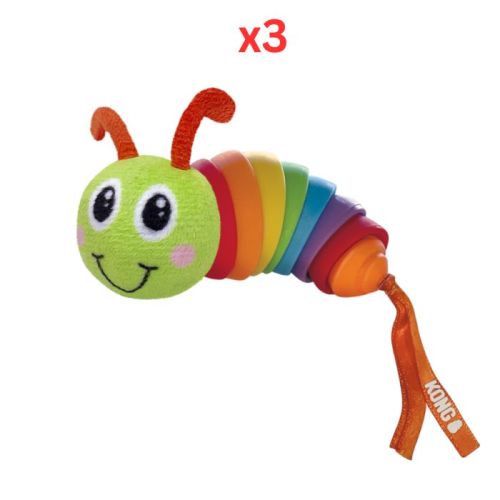 Kong Bat-A-Bout Clacks Caterpillar Cat Toy (Pack of 3)