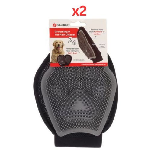 Flamingo Annabelle 2in1 Grooming & Clothing Glove Pet Hair Remover (Pack of 2)