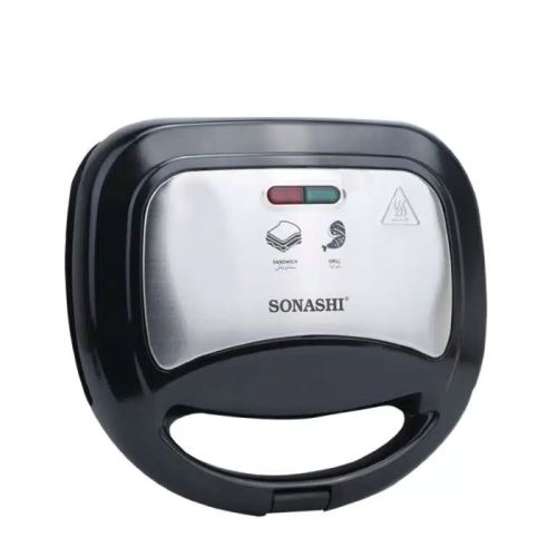 Sonashi Non Stick Grill Plate Sandwich Maker 750 W Black-Silver - SGT-883