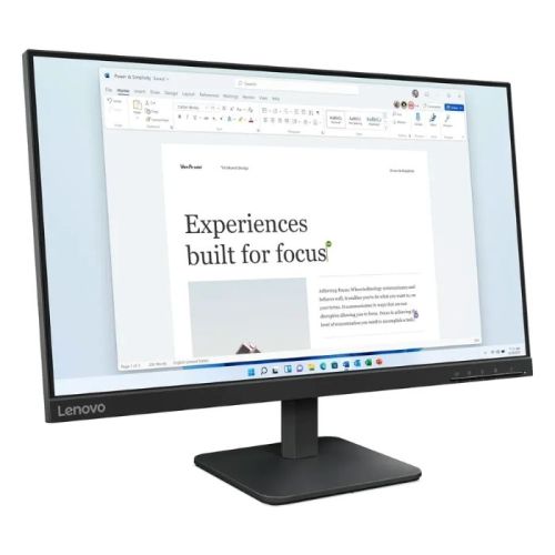 Lenovo 23.8inch FHD 1920X1080 LED Monitor, 100Hz, Anti-glare, 4ms, HDMI, VGA, Tilt Adjustable Stand, Black - 68C2KAC1AE