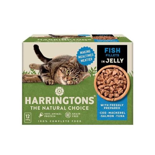 Harringtons Fish in Jelly Wet Cat Food Multipack 12X85G (Pack of 5)