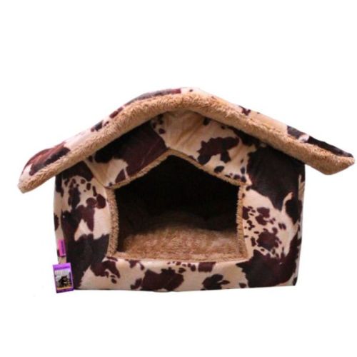 Coco Kindi Leopard Pattern Washable Fur Hut with Zip L For Dogs & Cats