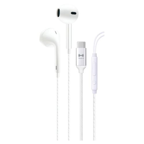Hezire H-Tune T1X Wired Stereo Headset Type C, White - HEZ-WSH-TYPC3