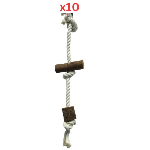 Pets Club Natural Wooden Bird Toy H-38 Cm, W-8 Cm (Pack of 10)