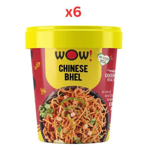Wow! Noodles Chinese Bhel Cup Noodles 140g (Pack of 6)