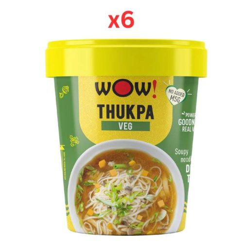 Wow!  Noodles Thukpa Veg Cup Noodles 55g (Pack of 6)