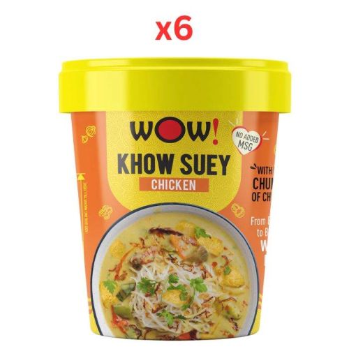 Wow! Noodles Khow Suey Chicken Cup Noodles 80g (Pack of 6)