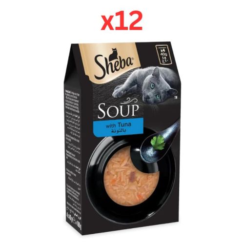 Sheba Soup with Tuna Wet Cat Food 4X40G (Pack of 12)