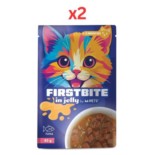 M-Pets Firstbite Tuna in Jelly Wet Food Pouches for Cats 12X85g (Pack of 2)