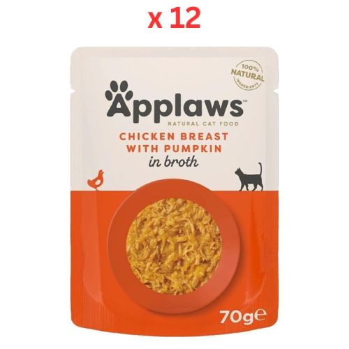 Applaws Chicken With Pumpkin in Broth Wet Cat Food 70g X 12 