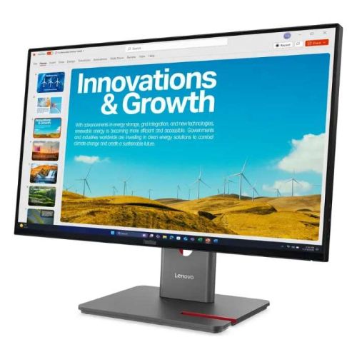 Lenovo Think Vision 23.8inch QHD 2560X1440 Monitor, 120Hz, Anti-glare, 4ms, HDMI, DP, USB-C, Fully Adjustable Stand, Black - 64B1GAT1UK