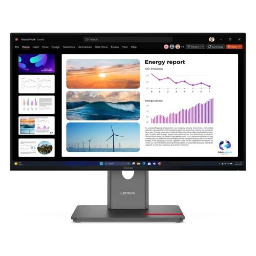 Lenovo Think Vision 23.8inch QHD 2560X1440 Monitor, 120Hz, Anti-glare, 4ms, HDMI, DP, USB-C, Fully Adjustable Stand, Black - 64B2GAT1UK