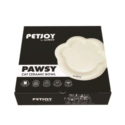 M-Pets Petjoy Pawsy Ceramic Bowl Small White 100ml