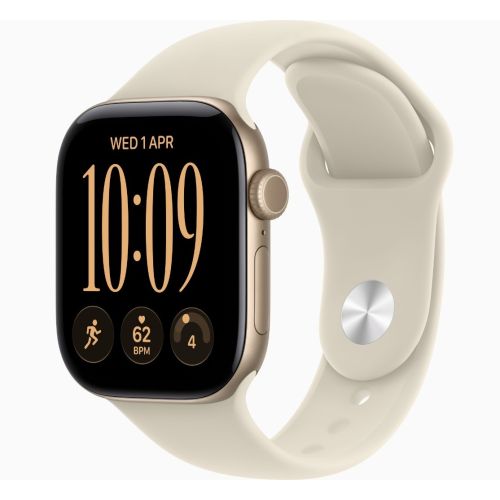 Apple Watch Series 12, GPS + Cellular, 42mm, Light Gold Aluminum Case with Sand Sport Band