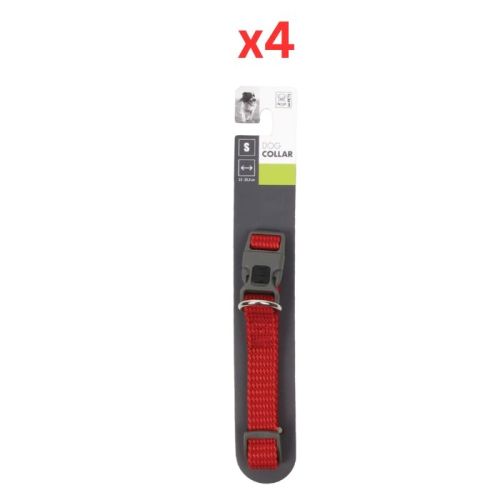 M-Pets Sportline Dog Collar Red Small (Pack of 4)