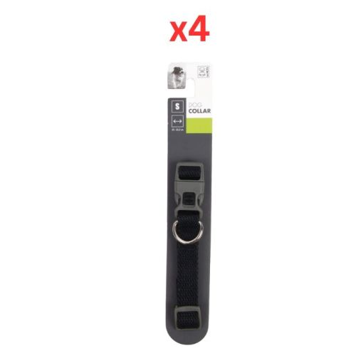 M-Pets Sportline Dog Collar Black Small (Pack of 4)