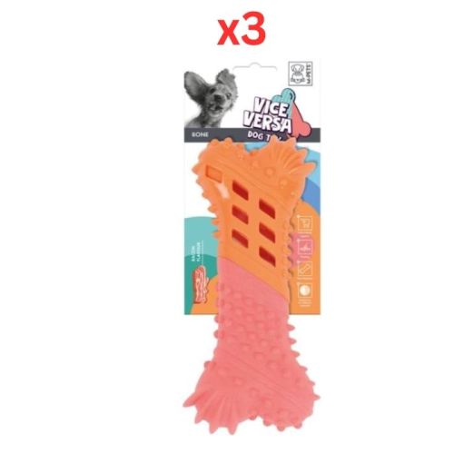 M-Pets Vice Versa Bone Bacon Flavor Dog Toy Large (Pack Of 3)
