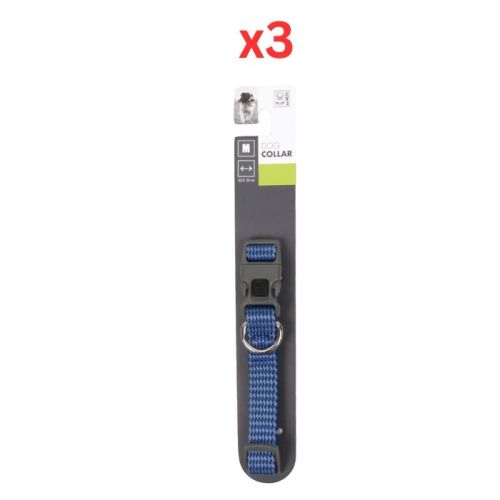 M-Pets Sportline Dog Collar Blue Medium (Pack of 3)