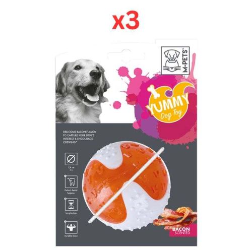 M-Pets Yummy Ball Dog Toy (Pack of 3)