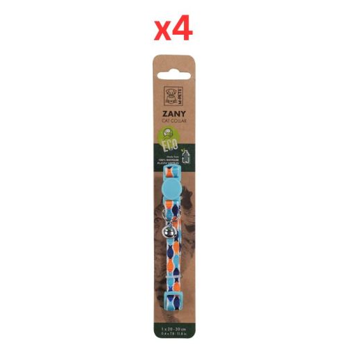 M-Pets Zany Cat Eco Collar Blue & Orange Fish (Pack of 4)