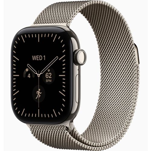 Apple Watch Series 12, GPS + Cellular, 46mm, Natural Titanium Case with Natural Milanese Loop - M/L