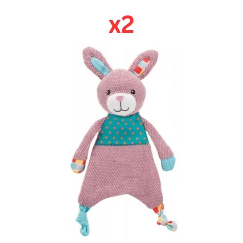 Trixie Junior Rabbit Plush Toy For Dogs - Pink 28cm (Pack of 2)