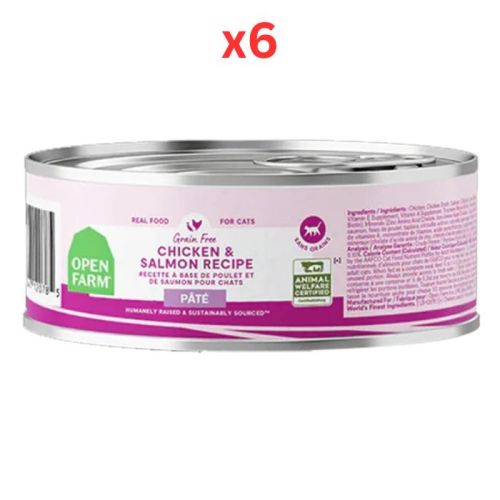 Open Farm Chicken & Salmon Pate Wet Cat Food 150G (Pack of 6)