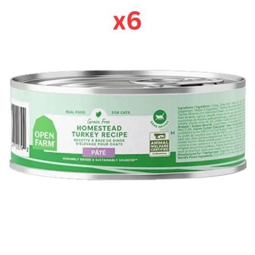 Open Farm Homestead Turkey Pate Wet Cat Food 150G (Pack of 6)